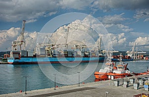 Industrial port of Koper in Slovenia