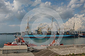 Industrial port of Koper in Slovenia