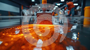 industrial pouring of concrete surface