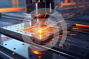 Industrial precision CNC laser cuts metal with advanced technology