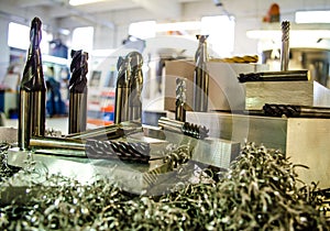 Industrial precision tools for metalworking industry. CNC cutters and drills.