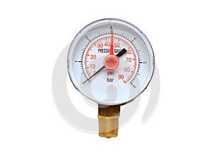 Industrial pressure gauge metter isolated on white