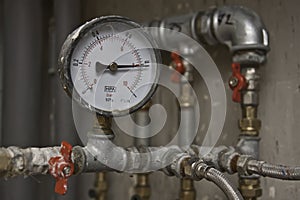 Industrial pressure meter and water pipes