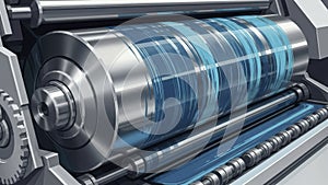 Industrial Printing Press Machine in Operation