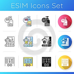 Industrial processes icons set