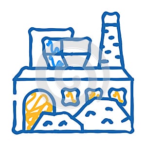 industrial processing solid waste icon doodle illustration