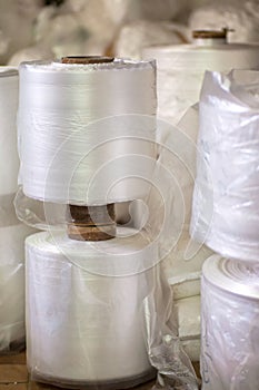 Industrial production of plastic bags. Equipment for the production of
