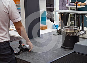 Industrial professional operate CMM machine