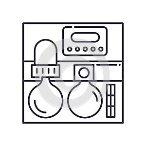 Industrial pumping unit icon, linear isolated illustration, thin line vector, web design sign, outline concept symbol