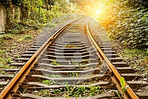 Industrial railway track in daytime