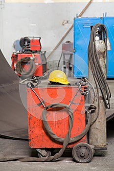 Industrial red mig welder