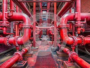 Industrial Red Piping System