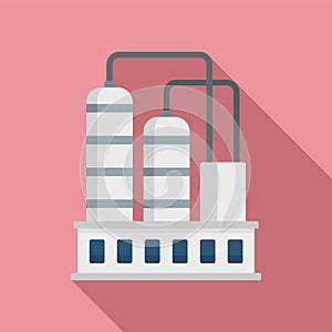 Industrial refinery factory icon, flat style