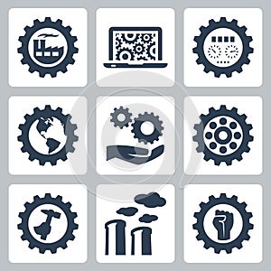 Industrial related icons set