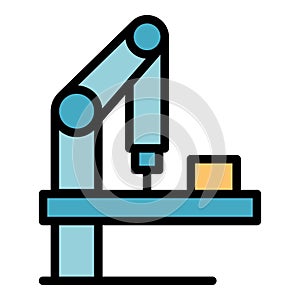 Industrial robot icon vector flat