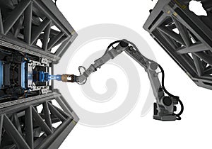 Industrial robot performing precision task