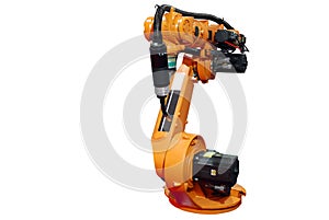 Industrial robotic arm isolated