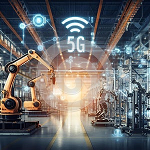 Industrial robots connected with 5G