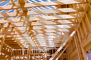 Industrial roof truss system with wooden timber, beams