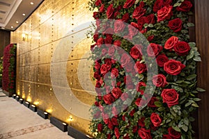 Rose wall gold background texture industrial photo
