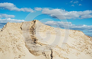 Industrial sand quarry. Sand pit. Construction industry.