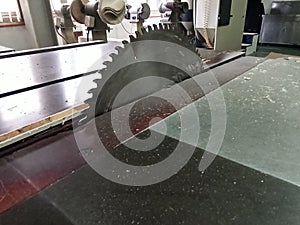 Industrial Saw machine at factory