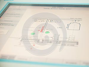 Industrial scheme on the touchscreen