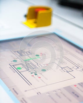 Industrial scheme on the touchscreen