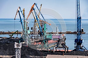 Industrial sea port view