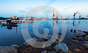 Industrial seaport of Maliano. Santander, Spain photo