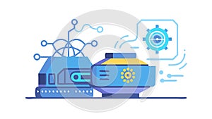 Industrial Server Rack Icon, Mechanical Computing, Data Center, vector design Generative AI
