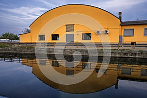 Industrial shed along the Naviglio Pavese