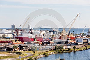 Industrial Ships in a Dockyard