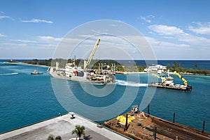 Industrial Ships Inside Nassau Harbour