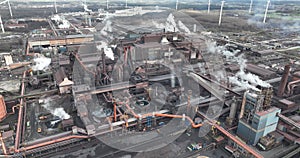 industrial site, blast furnace facility. The production of steel and metal products in Ghent, Belgium. Controversial