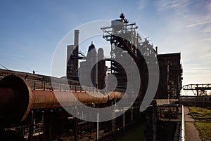 Industry steel iron oven blast furnace factory Landschaftspark, Duisburg, Germany photo