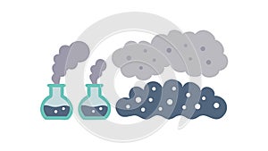 Industrial Smoke Stack Pollution Vector Illustration, vector design Generative AI