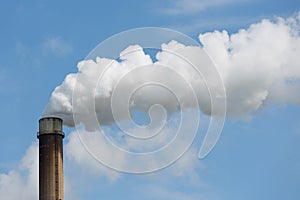 Industrial smoke stack of a power plant.