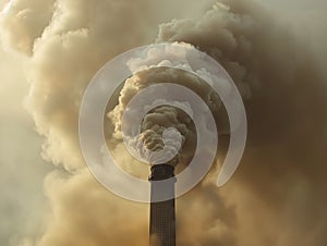 Industrial Smokestack Emitting Pollution