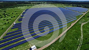 Industrial solar energy farm producing clean renewable energy from sun