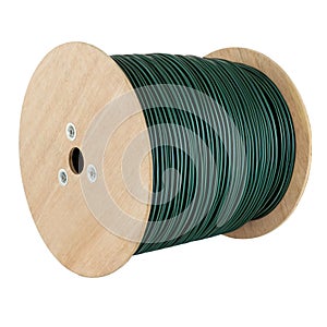 A Industrial spool with cable or wire. industrial cable