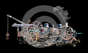 Industrial Steam Locomotive Train Isolated