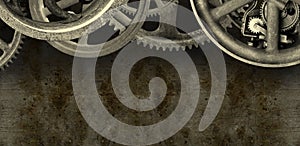 Industrial Steampunk Machine Banner Background