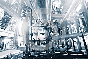 Industrial Steel pipelines, valves and gauges