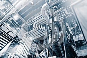 Industrial Steel pipelines, valves and gauges