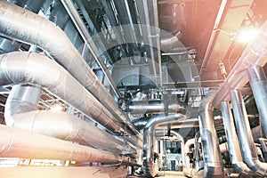 Industrial Steel pipelines, valves and ladders