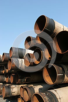 Industrial steel pipes pile