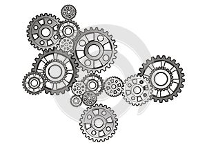 Industrial still life - arrangement of gears,