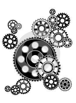 Industrial still life - arrangement of gears,