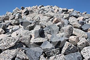 Industrial stone quarry with crushed stone mountains mineral minerals stones